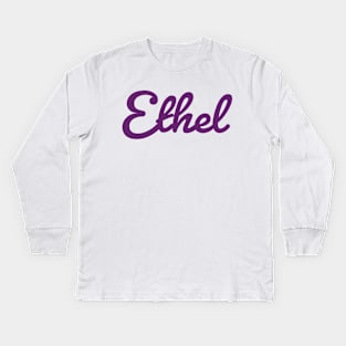 Ethel Name Purple Typography Kids Long Sleeve T-Shirt